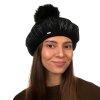 Dámský zimní černý baret ozdobený - Willi Perlesa