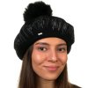 Dámský zimní černý baret ozdobený - Willi Perlesa