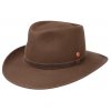 Cestovní nemačkavý voděodolný hnědý klobouk Mayser - Cowboy Hat