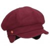 8-dílna bordó dámská bekovka od Mayser - Camila Newsboy Cap - ušní klapky