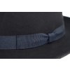Modrý klobouk fedora plstěný - modrý s modrou stuhou - Fiebig