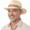 Luxusní panamský klobouk Fedora s béžovou stuhou - Mayser Colmar - UV faktor 80