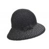 Dámský černý letní slaměný klobouk Cloche - Seeberger