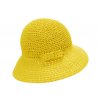 Dámský žlutý letní slaměný klobouk Cloche - Seeberger