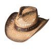 Béžový slaměný western klobouk - Stars and Stripes -  Sunset