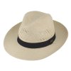 Letní slaměný klobouk Fedora - ručně pletený - s černou stuhou - Ekvádorská panama 1398414