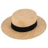 Letní slaměný klobouk - Fiebig Canotier - UV faktor 50