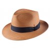Exkluzívní panamský klobouk Fedora Bogart s černou stuhou - ručně pletený, UV faktor 80 -  Ekvádorská panama - Mayser Torino