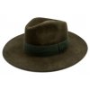 Dámský klobouk vlněný od Fiebig s širší krempou - khaki s khaki stuhou