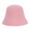 Chlupatý růžový angorový klobouček - Bucket Hat