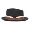 Černý trilby klobouk s hnědobéžovou stuhou -  Goorin Bros Wheeler