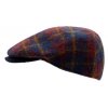 Pánská zimní tvídová vlněná bekovka s modrým koženým kšiltem - Fiebig