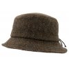 Zimní vlněný anglický klobouk (ušní klapky) - Harris Tweed Green