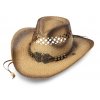 Slaměný western klobouk - Stars and Stripes - Butterfly se šňůrkou pod bradu