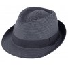 Nemačkavý modrý letní klobouk Trilby od Fiebig