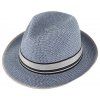 Letní modrý fedora klobouk od Fiebig - Traveller Melange