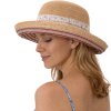 Dámský letní slaměný klobouk Cloche - látková tvarovatelná krempa