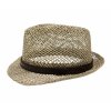 Slaměný klobouk z mořské trávy s koženou stuhou - Trilby