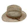 Slaměný klobouk z mořské trávy s hnědým páskem - Fedora