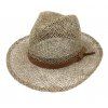 Slaměný klobouk z mořské trávy s hnědým páskem - Fedora