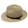 Pánský slaměný Bogart klobouk z mořské trávy s koženou stuhou - Fedora