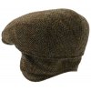Zimní vlněná bekovka  - driver cap od CTH Ericson Spencer - Harris Tweed Green