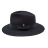 Luxusní černý klobouk Mayser s širší krempou - Pio
