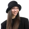 Bucket hat - zimní černý vlněný klobouček - Seeberger