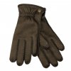 Pánské černé ručně šité kožené rukavice z jelení kůže -  kašmírová podšívka