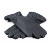 Pánské šedé ručně šité kožené rukavice z jelení kůže -  kašmírová podšívka