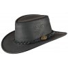 Australský klobouk černý kožený - BUSHMAN