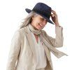 Slaměný modrý klobouk - Fedora Raffia