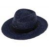 Slaměný modrý klobouk - Fedora Raffia