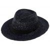 Slaměný černý klobouk - Fedora Raffia