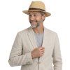 Letní Fedora klobouk s koženým páskem - Fiebig Beige