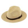 Letní Fedora klobouk s koženým páskem - Fiebig Beige