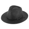 Letní černá fedora klobouk od Fiebig - Traveller Toyo