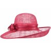Cloche bordó slavnostní klobouk s ozdobou - ze sisálové slámy