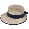 Slaměný klobouk - kšiltovka  proti slunci - Fiebig - mořská tráva s modrou stuhou
