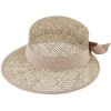 Slaměný klobouk - kšiltovka  proti slunci - Fiebig - mořská tráva s béžovou stuhou