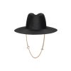 Letní slaměný fedora klobouk Ruslan Baginskiy - Chain Strap Straw Fedora Hat