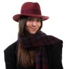 Dámský bordó nemačkavý fedora klobouk - Nane