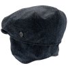 Zimní vlněná modrá bekovka (ušní klapky)  - driver cap - od CTH Ericson - Carl Sr. Herringbone Blue