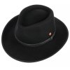 Cestovní nemačkavý voděodolný černý klobouk Mayser - Cowboy Hat