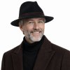 Kašmírový černý cestovní klobouk Fiebig - Traveller Kaschmir
