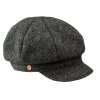 8-dílna bekovka od Mayser - Coco Tweed Newsboy Cap - černý tvíd
