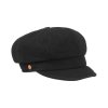 8-dílna černá dámská bekovka od Mayser - Camila Newsboy Cap - ušní klapky