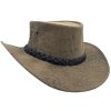 Australský hnědý klobouk kožený s klokaní kůže - Kangaroo Stonewash