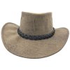 Australský hnědý klobouk kožený s klokaní kůže - Kangaroo Stonewash