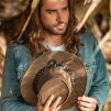 Australský hnědý klobouk kožený s klokaní kůže - Kangaroo Stonewash